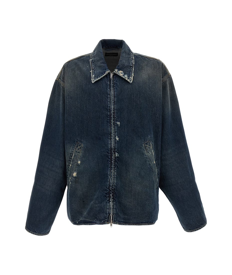 Balenciaga Denim Jacket With Used Effect | italist