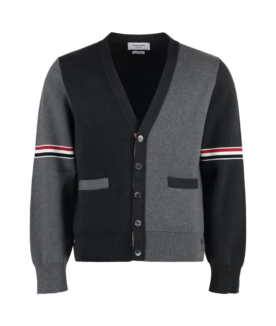 THOM BROWNE カーディガン Thom Browne Short Sleeve V Neck Cardigan Cashmere Size 2 Med Grey