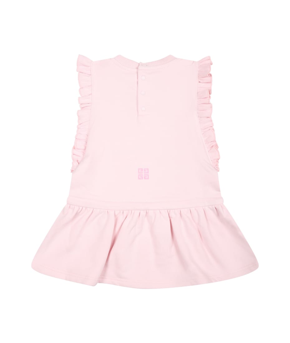 ワンピース GIVENCHY PINK VISCOSE DRESS Givenchy Pink Dress For Baby Girl With Logo | italist