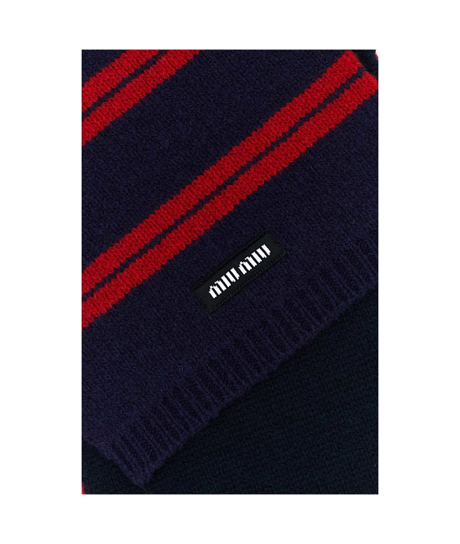 Miu Miu Embroidered Wool Blend Scarf | italist