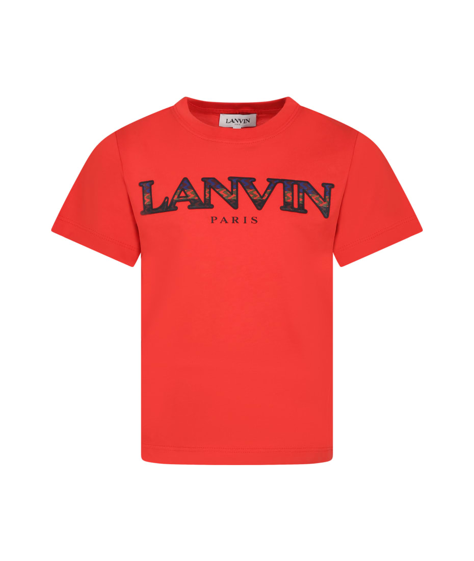 Red T-shirt For Kids With Logo