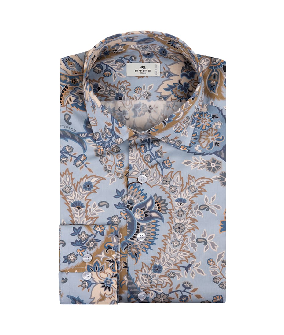 Etro Light Blue Floral Paisley Shirt | italist