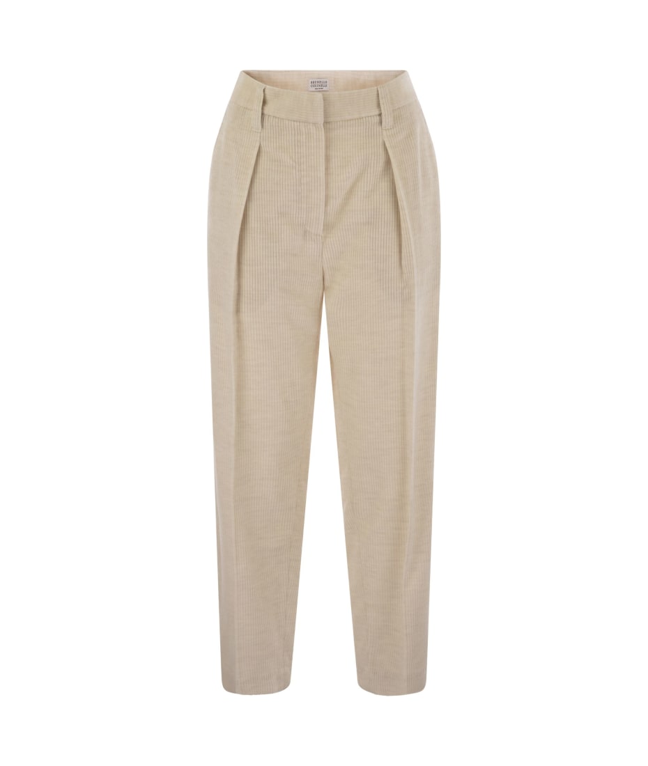 パンツ BRUNELLO CUCINELLI Striped canvas trousers in viscose and co パンツ BRUNELLO CUCINELLI Striped canvas trousers in viscose