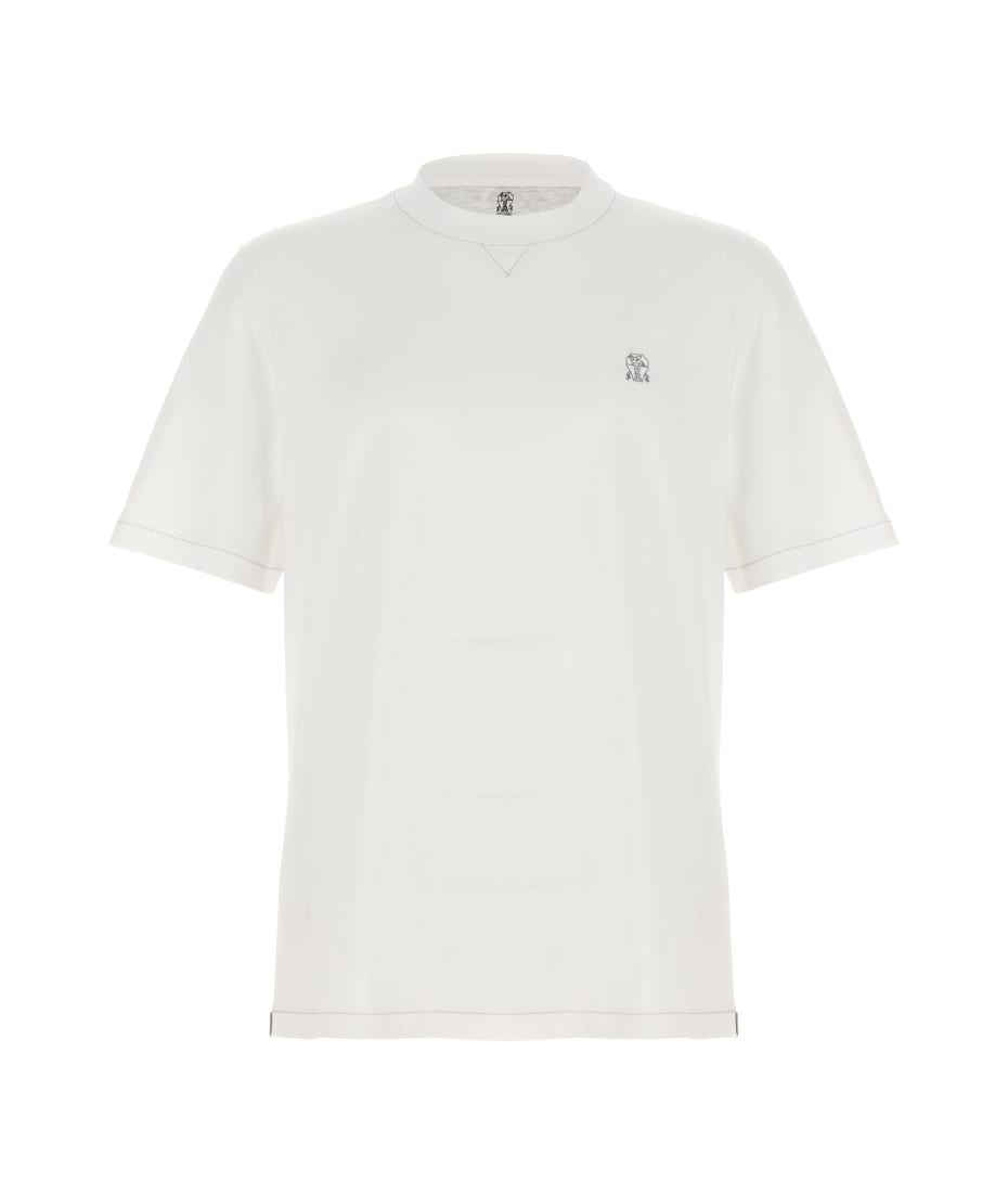 Tシャツ・カットソー Brunello Cucinelli Logo Embroidery T-Shirt Brunello Cucinelli Logo Embroidery T-shirt | italist, ALWAYS