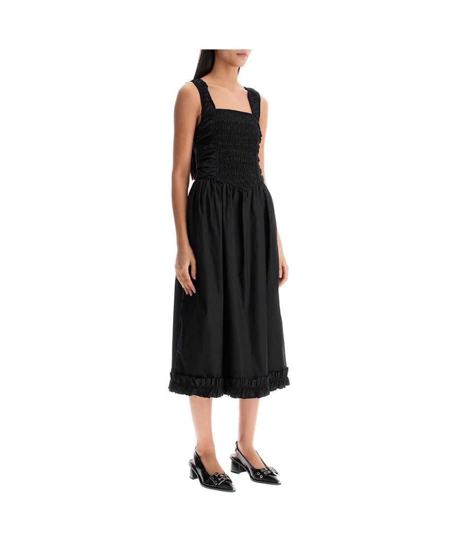 ★Ganni★ Cotton Poplin Midi Strap Dress Black F9344099 MUSINSA | GANNI Cotton Poplin Midi Strap Dress - Black