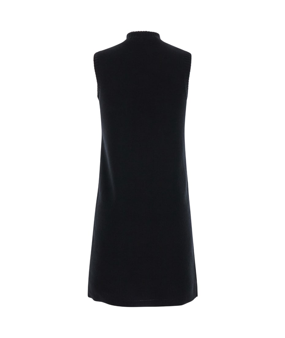 【送料&関税込】Versace Black Mini Sleeveless Dress With Med Medusa '95 Draped Mini Dress Black | VERSACE US