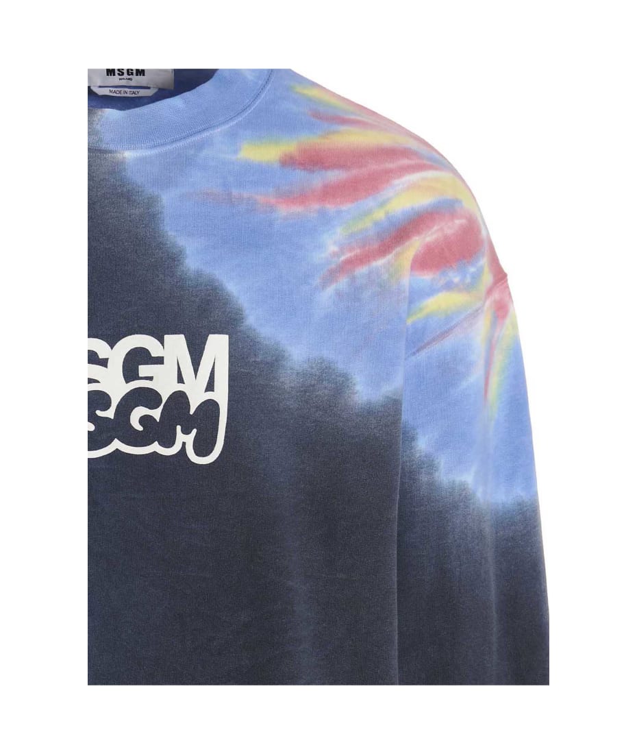 【送料&関税込】MSGM Logo Print Tie Dye Sweatshirt By Burro MSGM Logo Print Tie Dye Sweatshirt By Burro Studio | italist