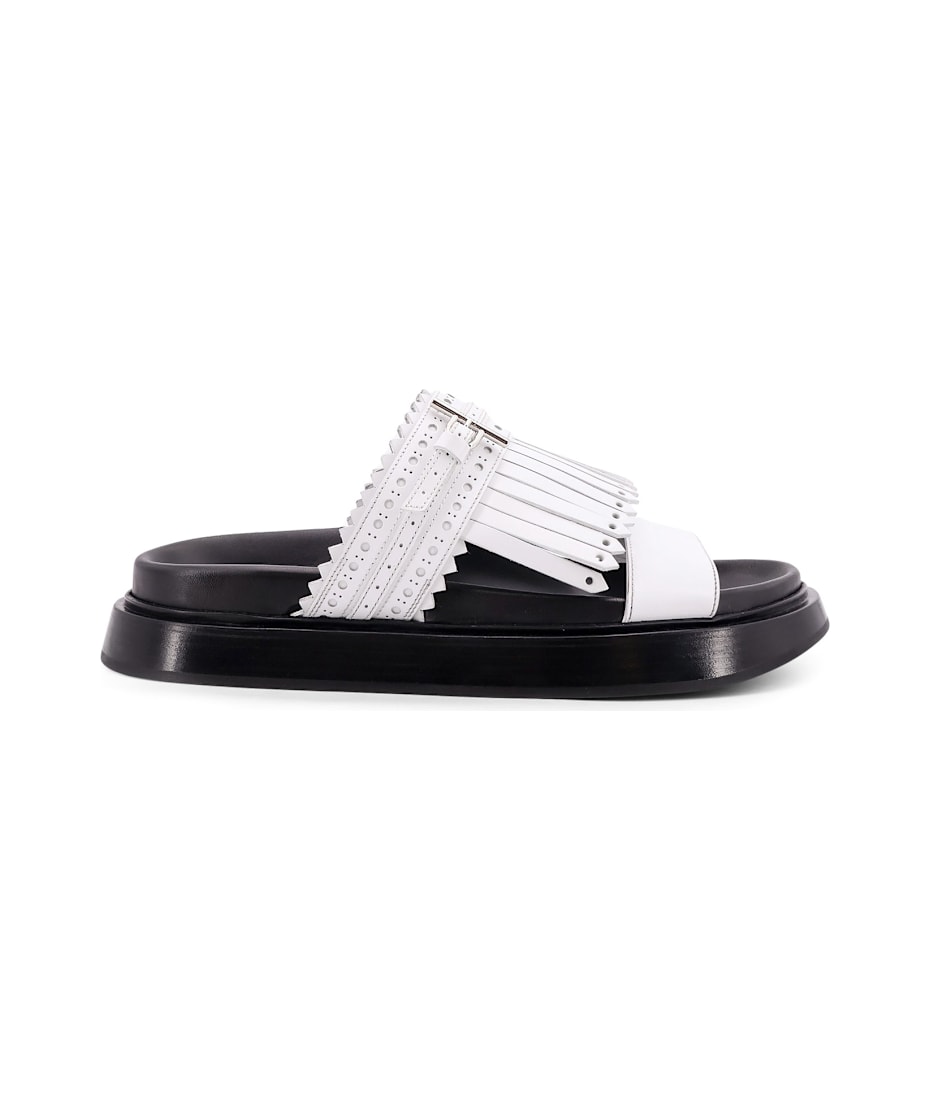 Alexander McQueen Leather Sandals With Leather Fringe