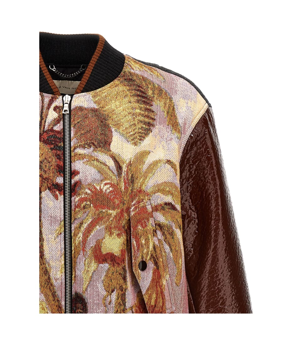 Shop Dries Van Noten Verso Tris Embroidered Bomber Jacket