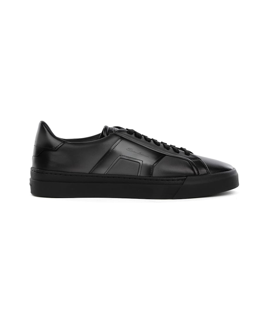 Santoni Sneaker Grey Black Leather | italist