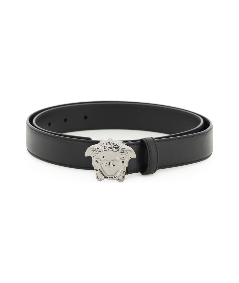 Versace - Medusa Buckle Leather Belt - Black