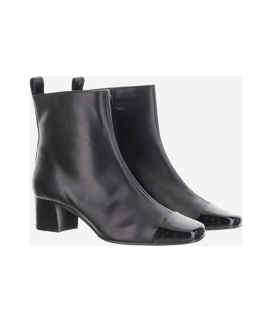 ショートブーツ・ブーティ Isabelle Ankle Boots - Carel - Leather - Black Women's Designer Booties & Ankle Boots | Carel Paris