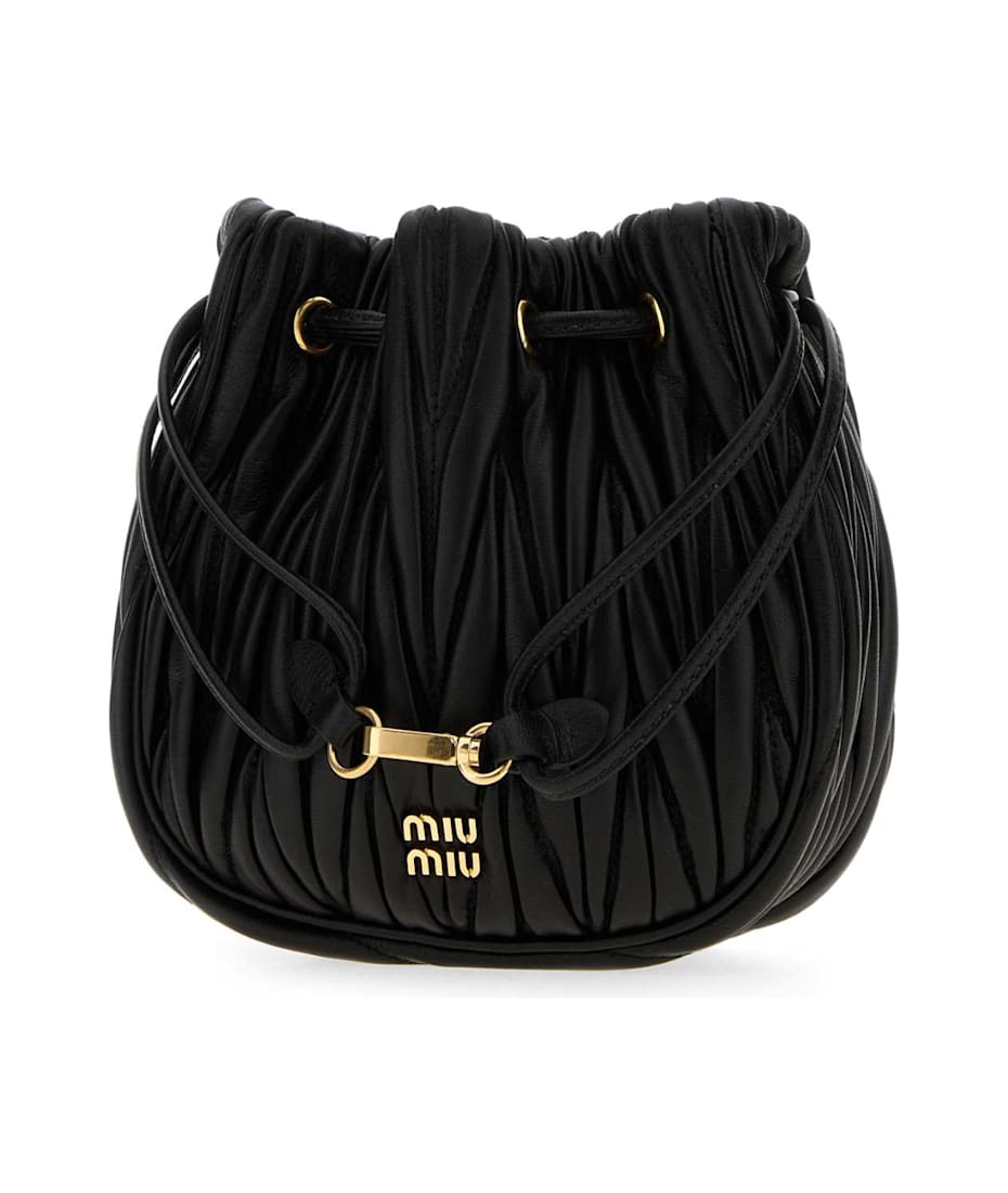 ミュウミュウ　Nappa leather pouch ブラック Miu Miu Black Nappa Leather Pouch | italist