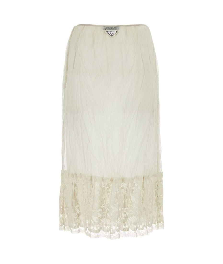 スカート Prada Ivory Mesh Skirt Prada Ivory Mesh Skirt for Women Online USA at Darveys.com