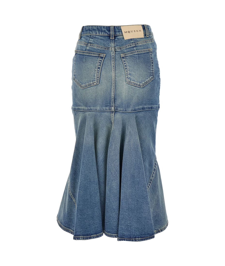 スカート alexander mcqueen FW25 DENIM SKIRT (826751 QMADG4315) Alexander McQueen Denim Skirt | italist