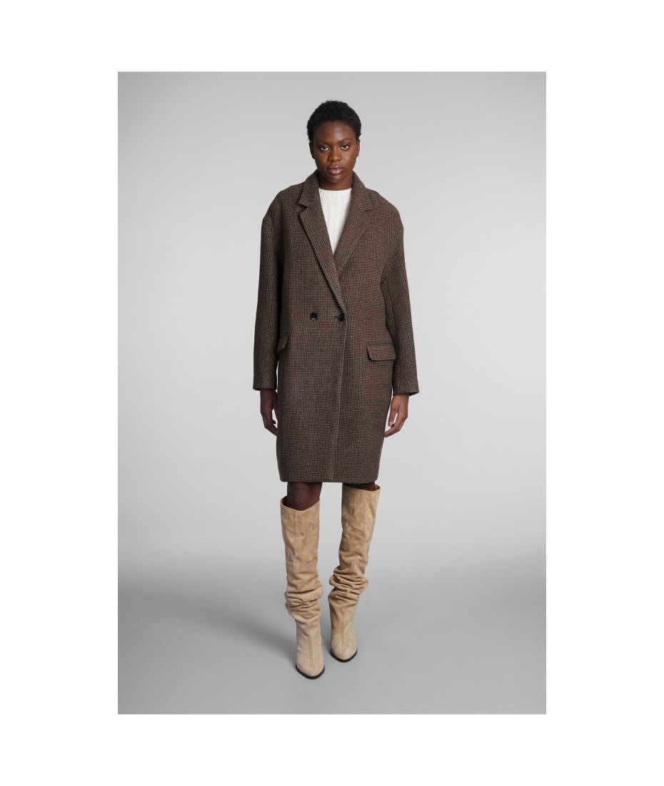 Isabel Marant Efegozi Coat In Brown Wool | italist