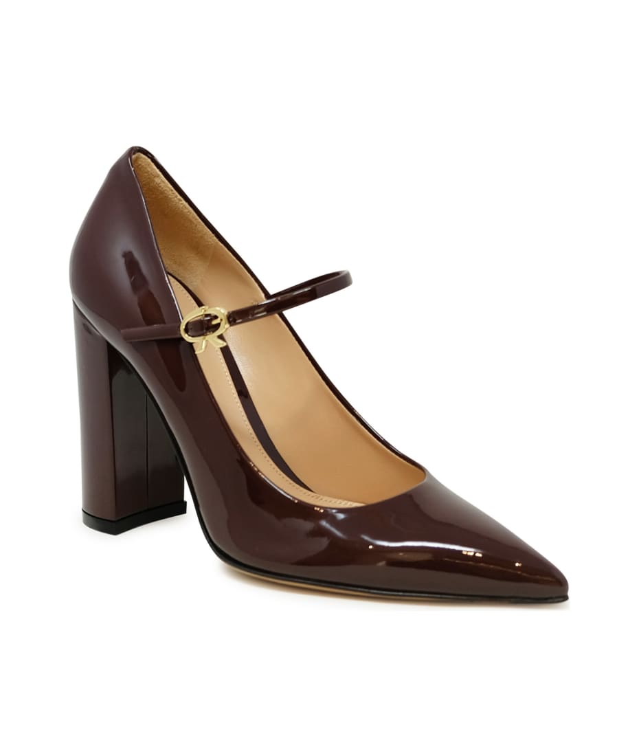 Gianvito Rossi Bourgogne Patent Ribbon Jane 100 Pumps