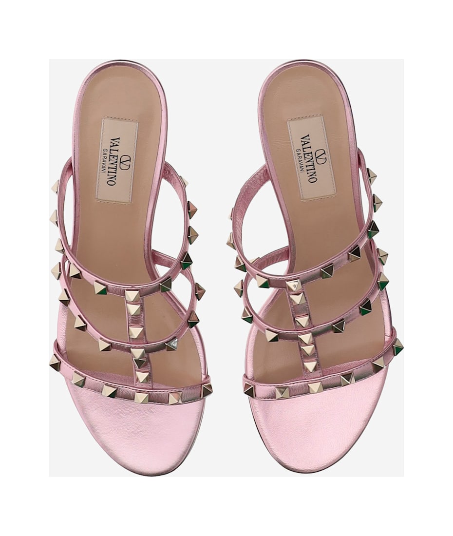 Valentino Garavani 60mm Laminated Nappa Leather Rockstud Slide