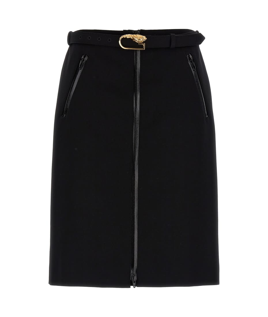 Gucci Wool Skirt With Removable Belt - Black  