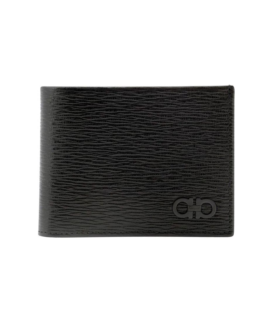 Gancini-plaque bi-fold wallet