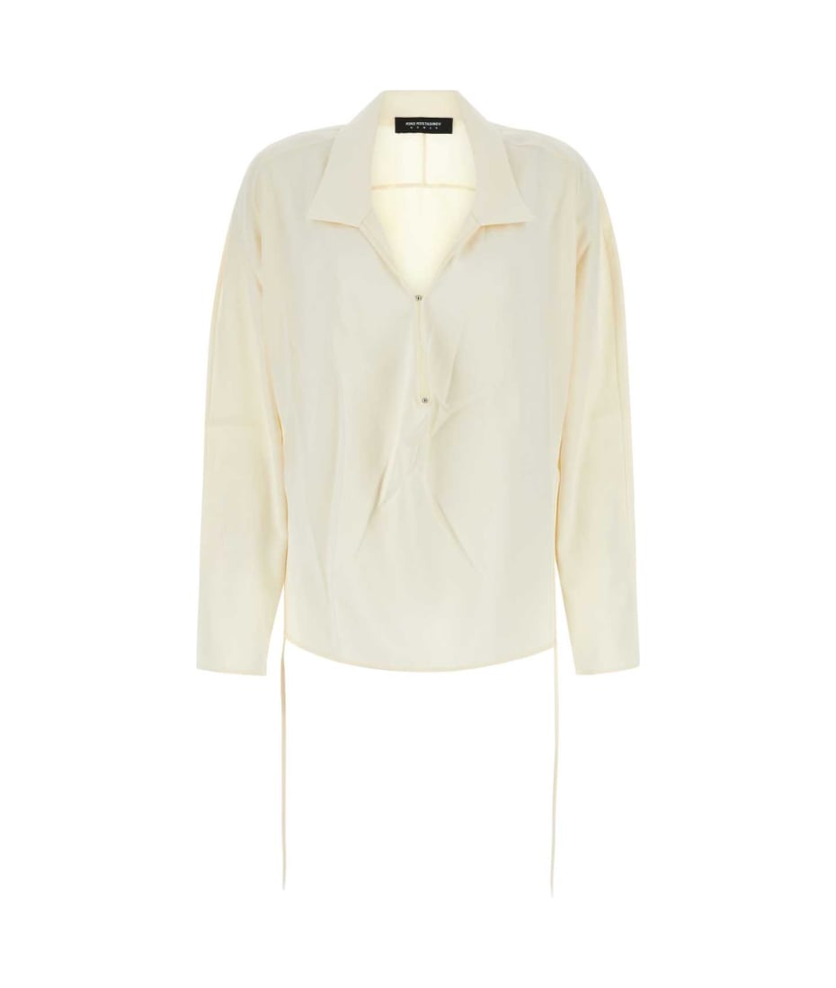 Tシャツ・カットソー KIKO KOSTADINOV Ivory satin shirt (KKWSS23SH0130 IVORY) Kiko Kostadinov Ivory Satin Shirt | italist
