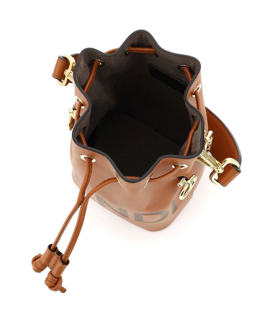 Fendi Logo Small Mon Tresor Bucket Bag - Brown