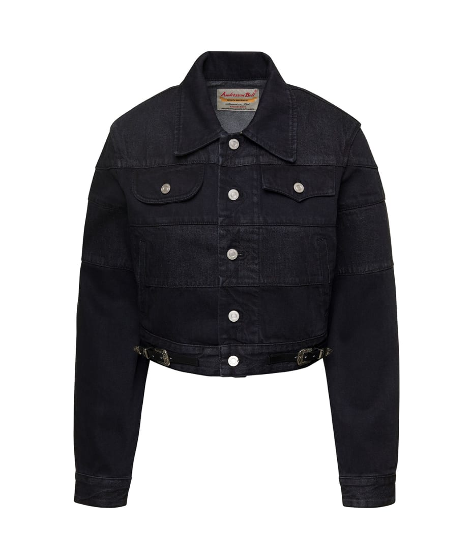 Andersson Bell 'mahina' Black Denim Patchwork Jacket With