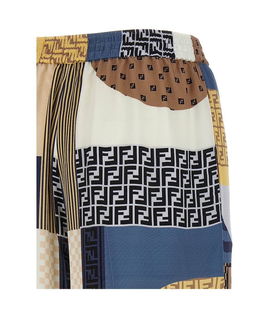 パンツ Fendi Patchwork Print Silk Pants Pants Silk Multicolor | Fendi