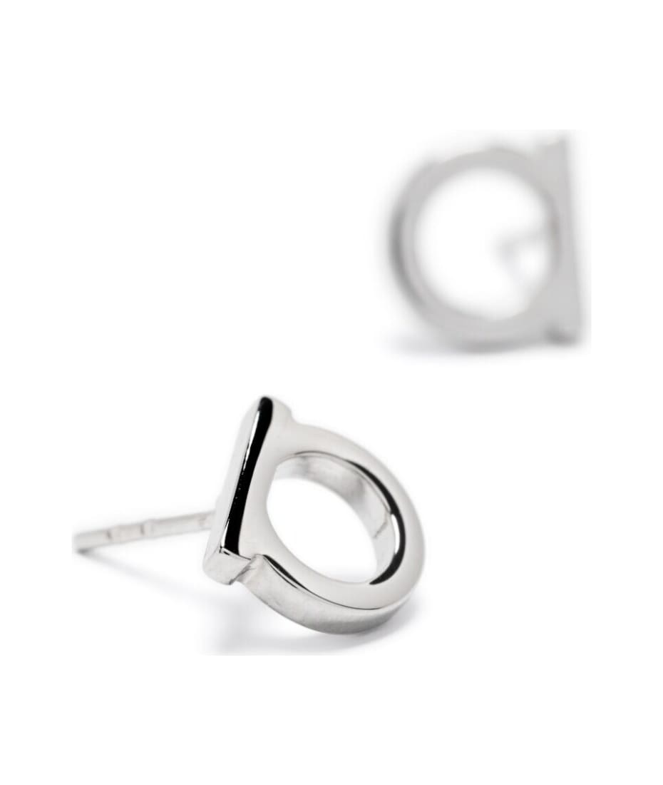 ピアス FERRAGAMO Silver-Colored Gancini Earrings in Brass Woman Ferragamo Silver-colored Gancini Earrings In Brass Woman