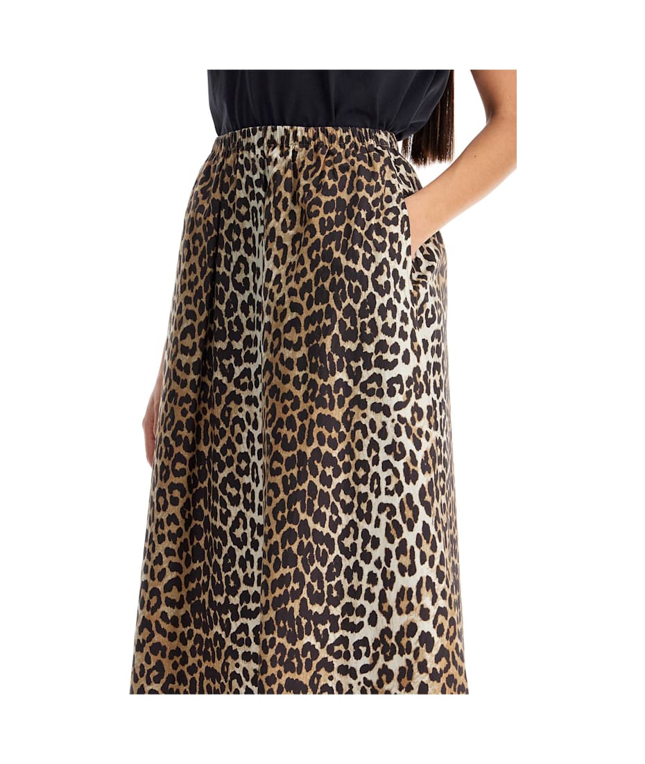 【関税＆送料込み】Ganni Leopard Print Maxi Skirt Leopard Leopard Printed Elasticated Maxi Skirt | GANNI US