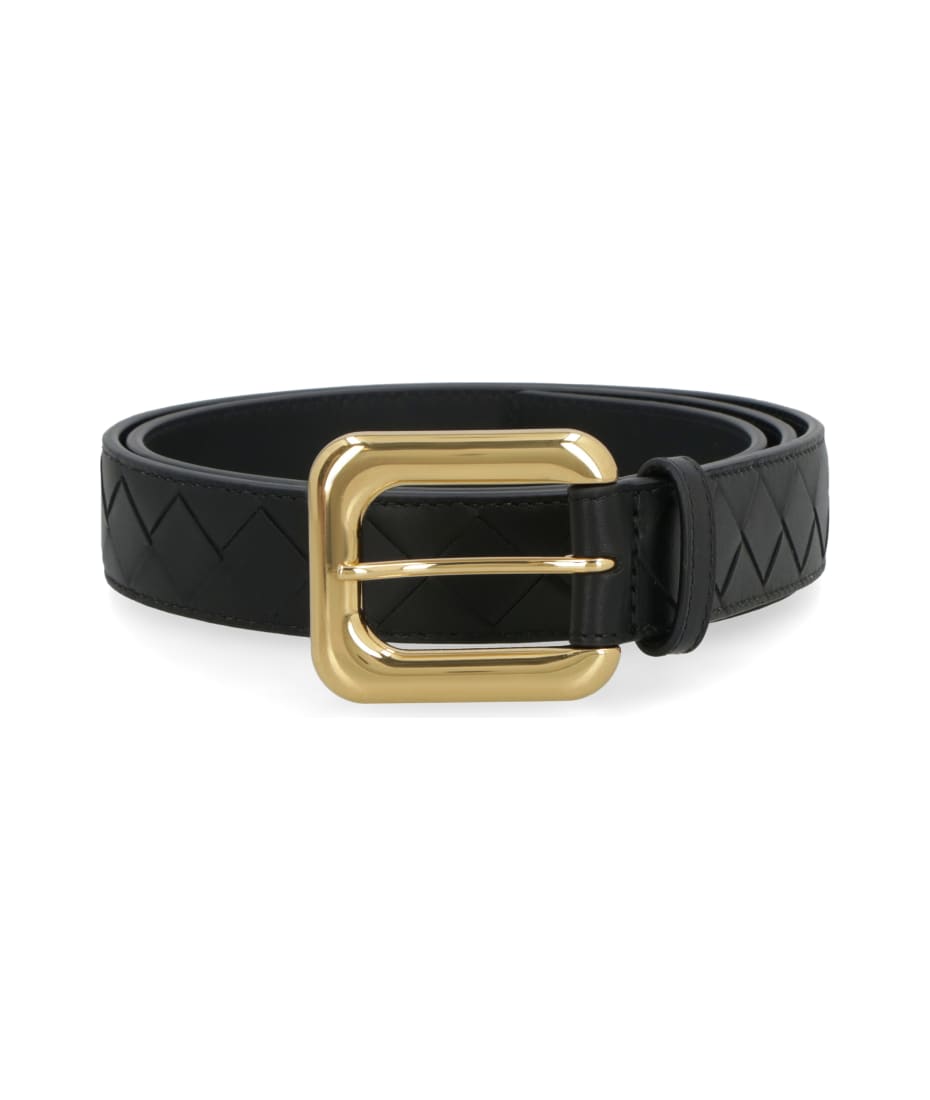 Valentino Garavani | Women 3cm V Logo Reversible Leather Belt Black/Brass 75