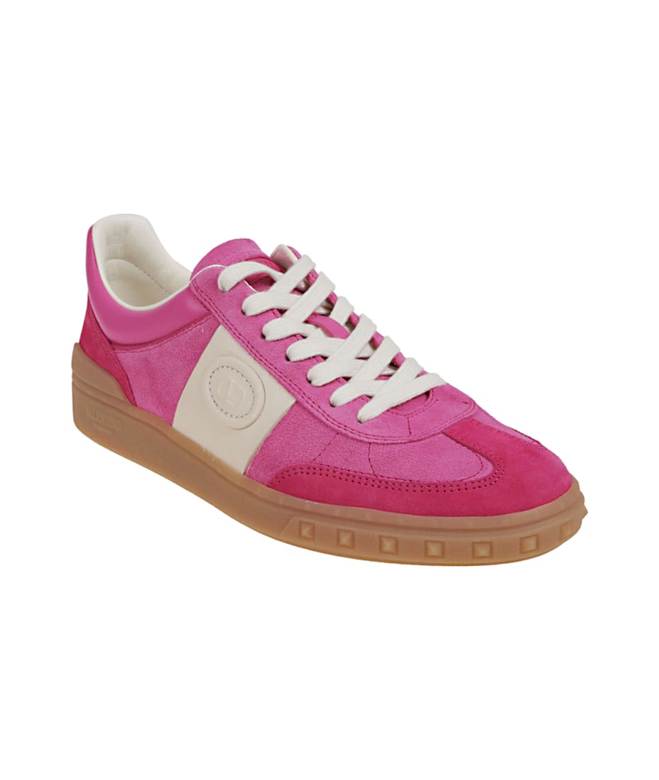 スニーカー VALENTINO GARAVANI PINK UPVILLAGE SNEAKERS VALENTINO Upvillage embossed leather-trimmed paneled suede
