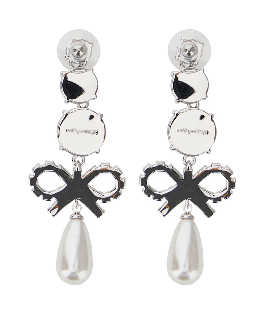 self-portrait Silver-colored Earrings With All-over Applied