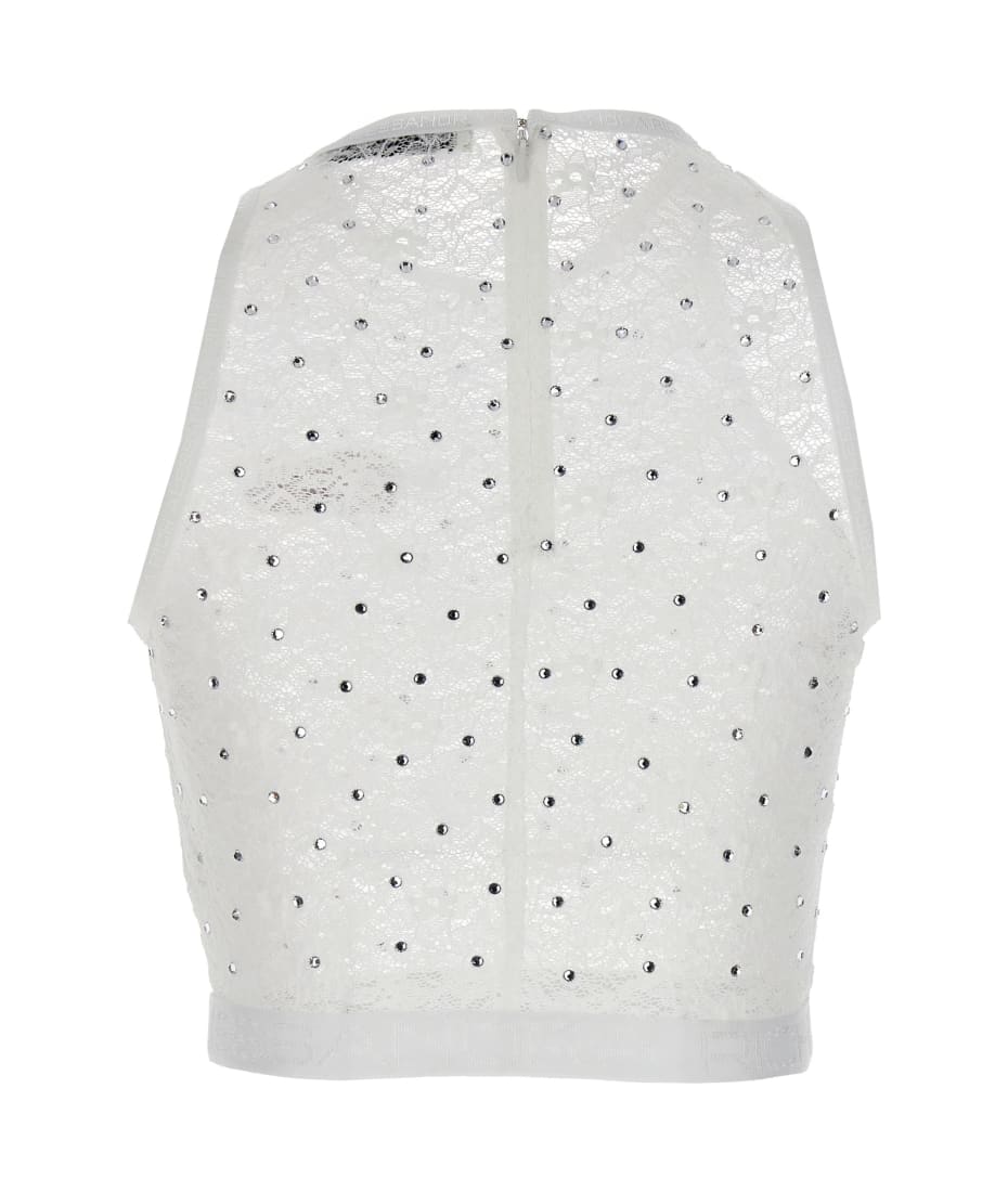 ALESSANDRA RICH トップス Embellished tweed crop top in yellow - Alessandra Rich
