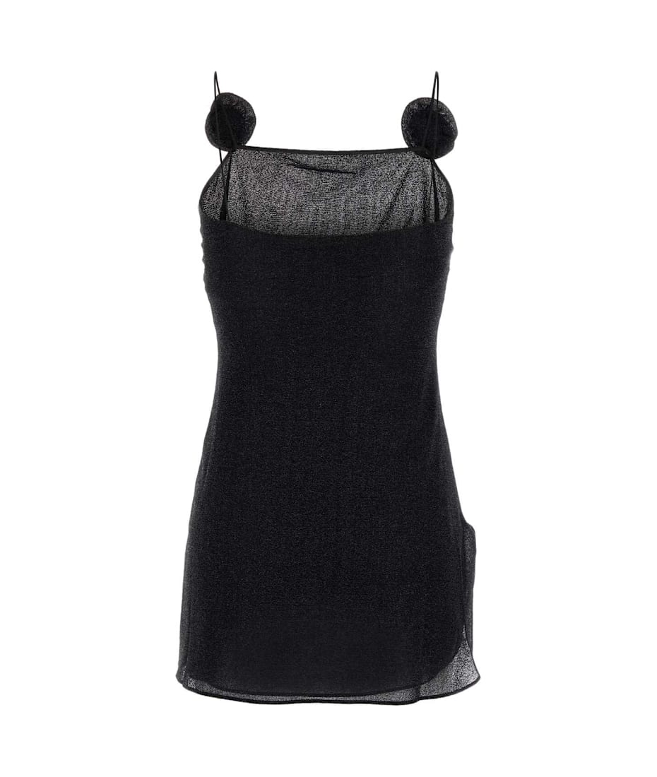 ワンピース Oseree FW25 Black nylon mini dress (FDF257 BLACK) Oseree Black Nylon Mini Dress Oseree