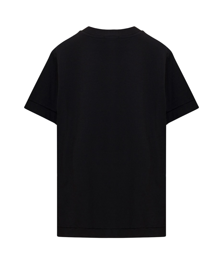 Stone Island Junior Black Crewneck T-shirt With Patch Logo In Cotton Boy |  italist, ALWAYS LIKE A SALE