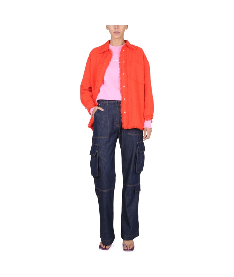 Tシャツ・カットソー MSGM FW22 CAMICIA CON FRANGE (3341MDE14X_22760910) MSGM Camicia Con Frange | italist