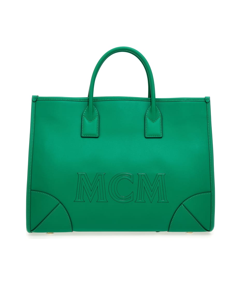 MCM Aren Embossed Logo Hobo Bag