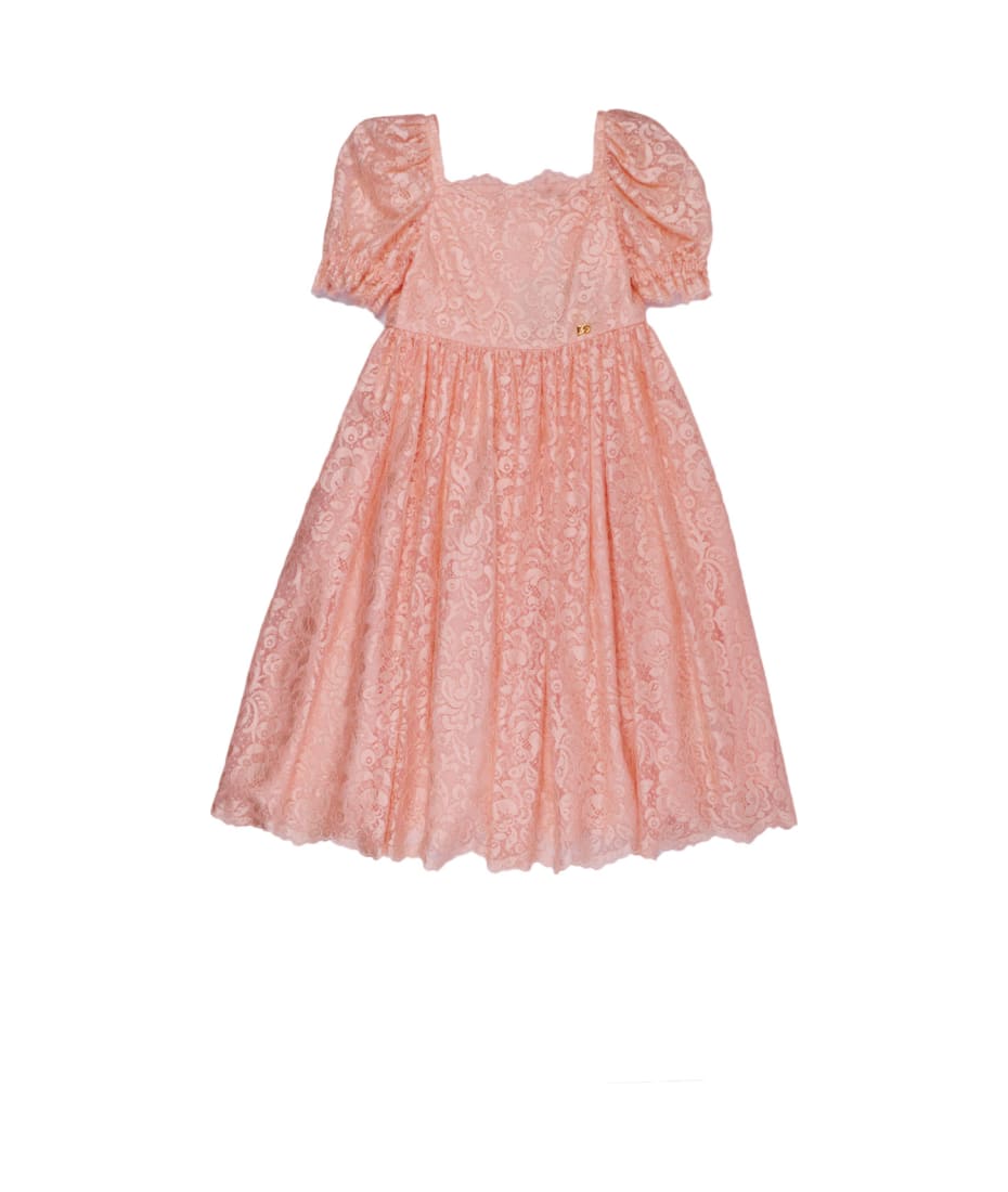 Dolce & Gabbana - Girls Red Tulle DG Logo Dress