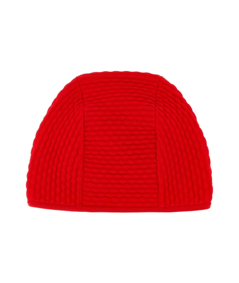 Prada Red Stretch Nylon Blend Beanie | italist