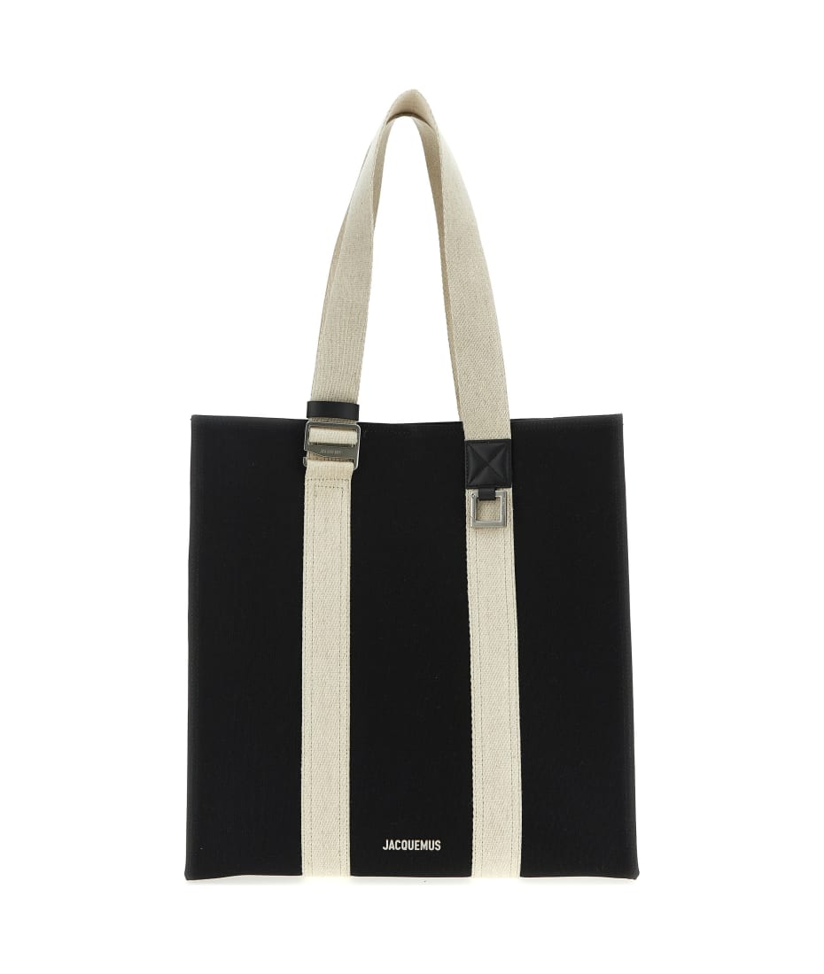 Jacquemus 'le Cabas Cuerda' Shopping Bag - White/Black