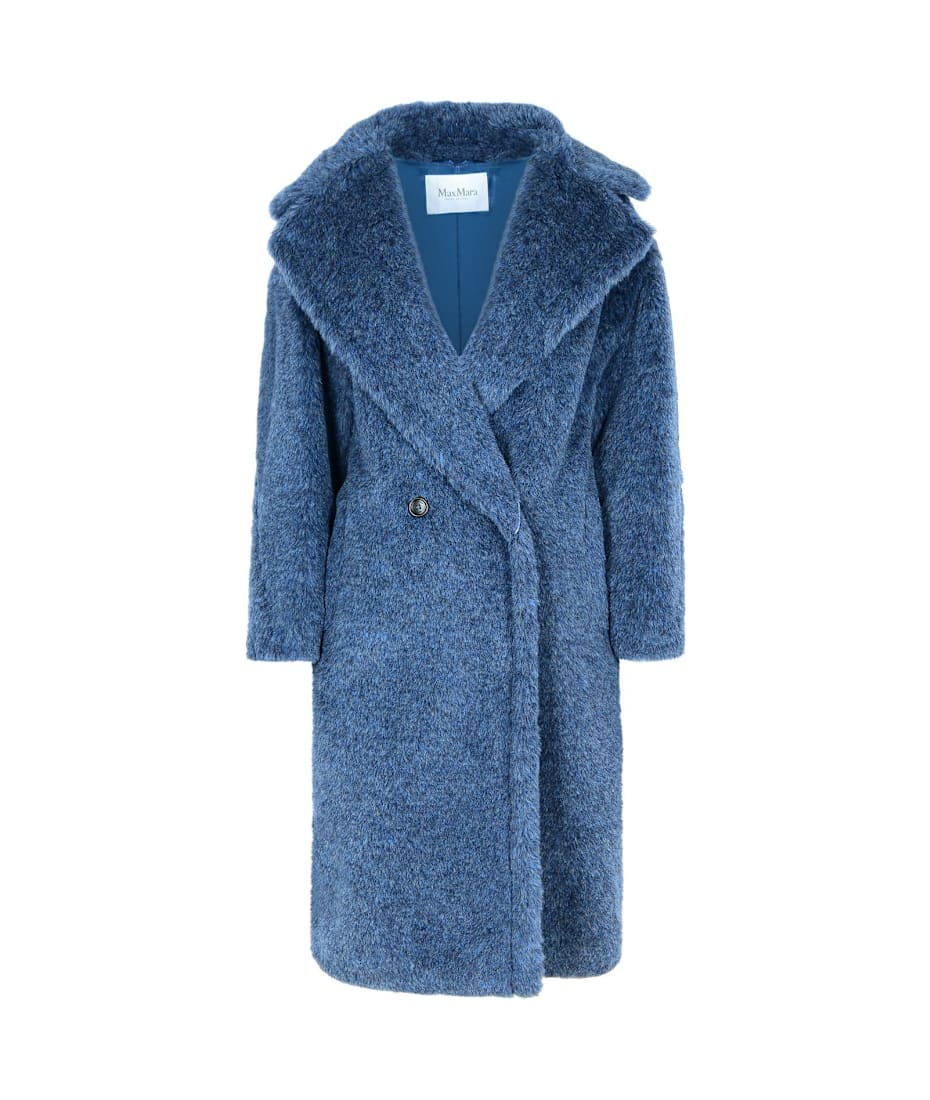 Max Mara 'zebra' Blue Alpaca Blend Coat | italist