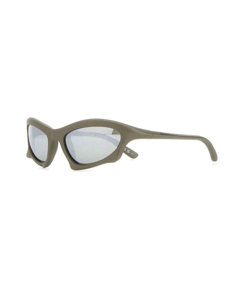 Balenciaga Silver Acetate Bat Rectangle Sunglasses | italist