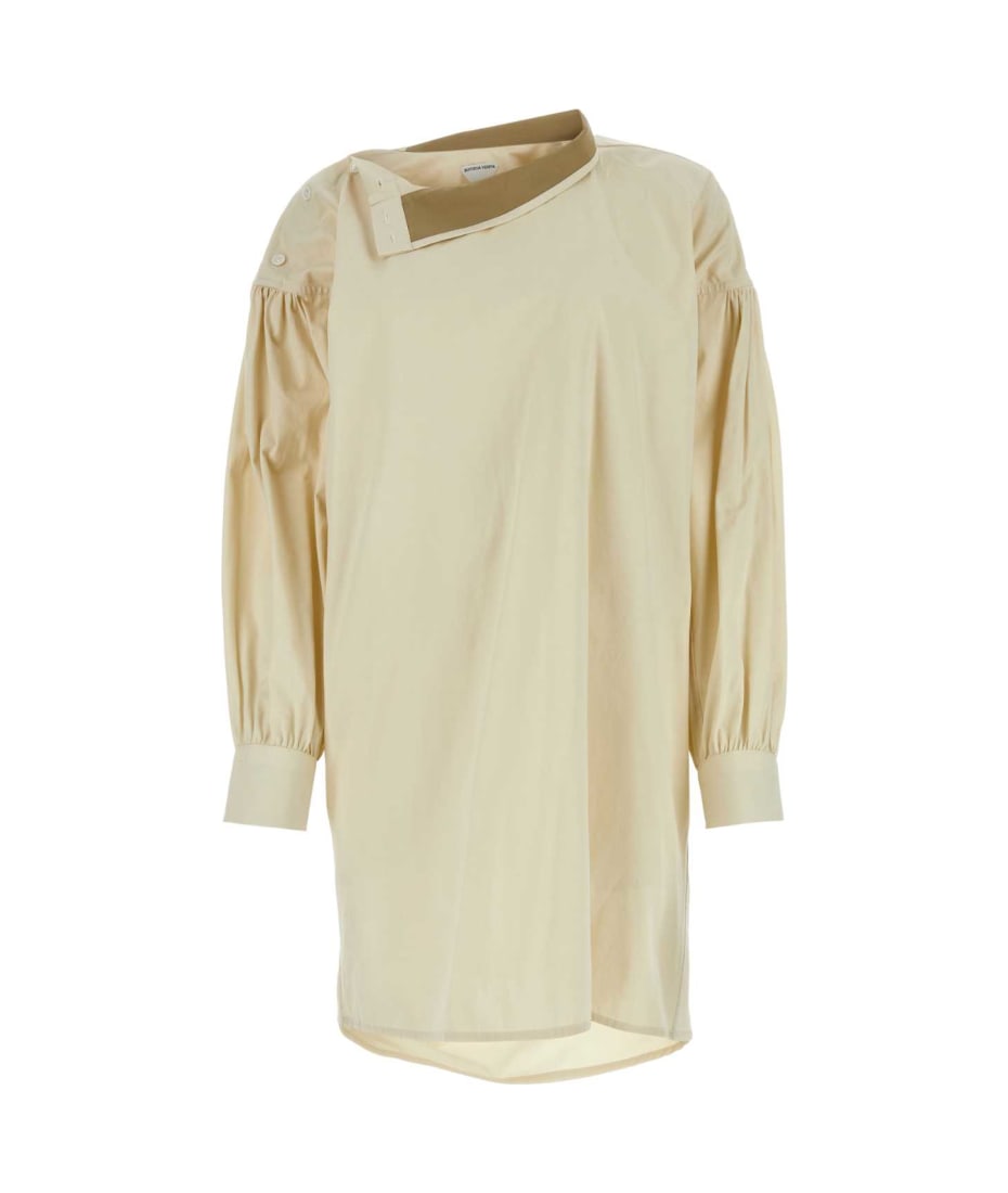 Bottega Veneta Sand Cotton Blend Shirt Dress - SAND