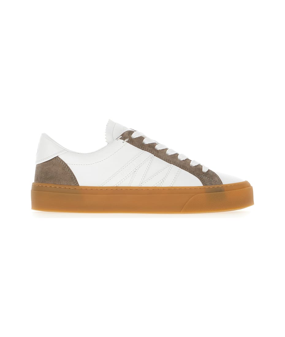 【送料&関税込】Moncler Two-tone Leather And Suede Monaco Sn Moncler Two-tone Leather And Suede Monaco Sneakers | italist