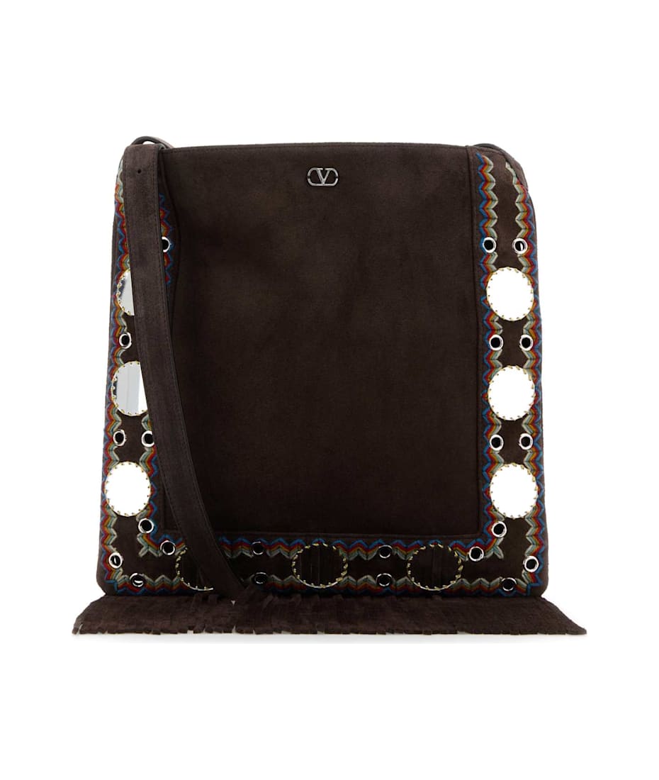 Valentino Garavani Brown Suede Nellcã´te Crossbody Bag