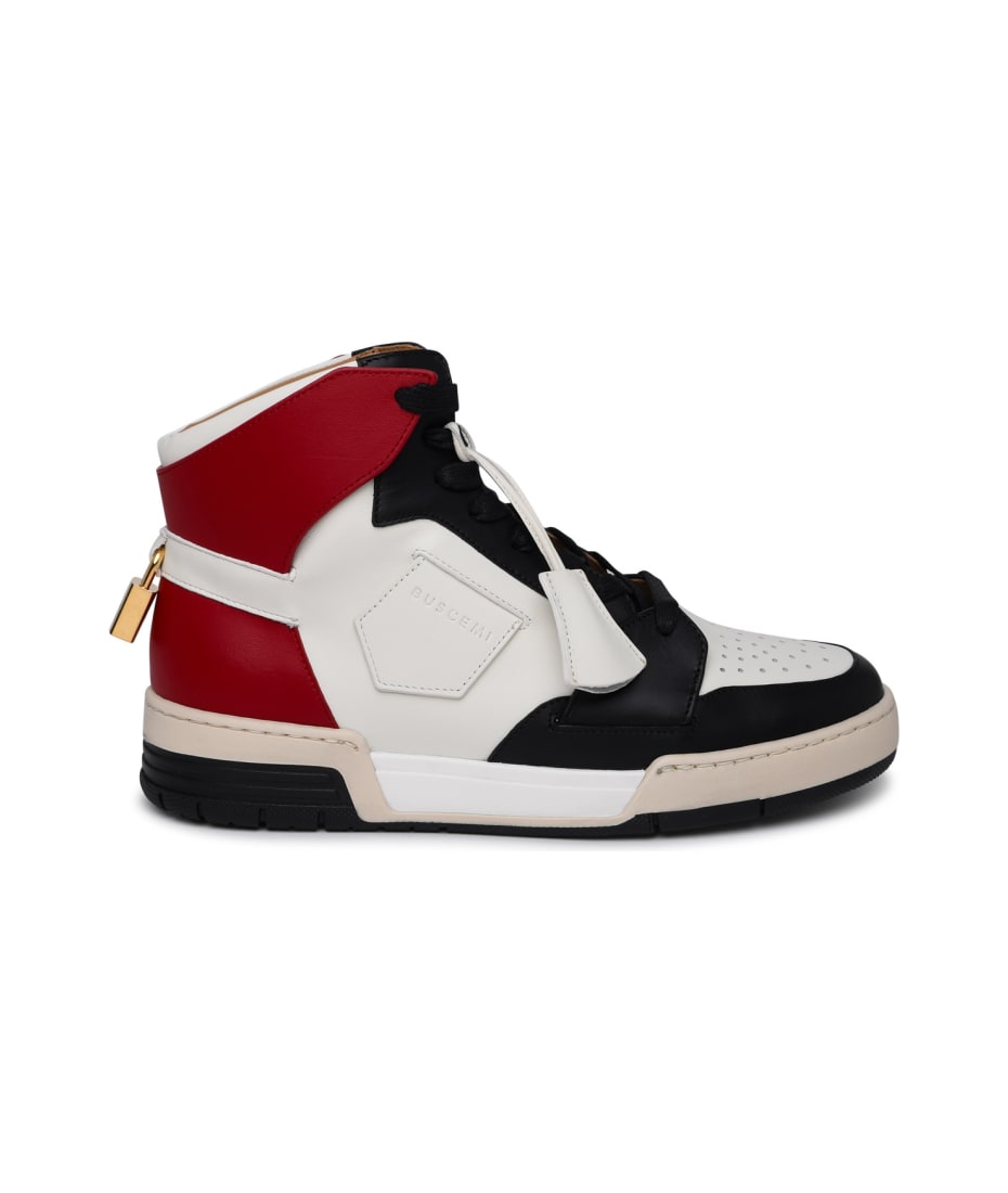 Buscemi air Jon Red And White Leather Sneakers italist ALWAYS