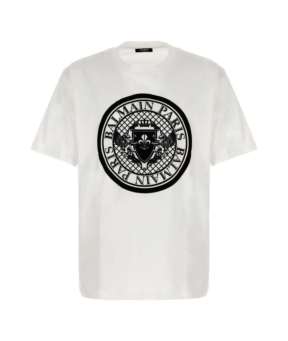BALMAIN フロックコインクルネックTシャツ XH1EG000BB17 EAB Balmain Coin T-shirt - Men | BALMAIN