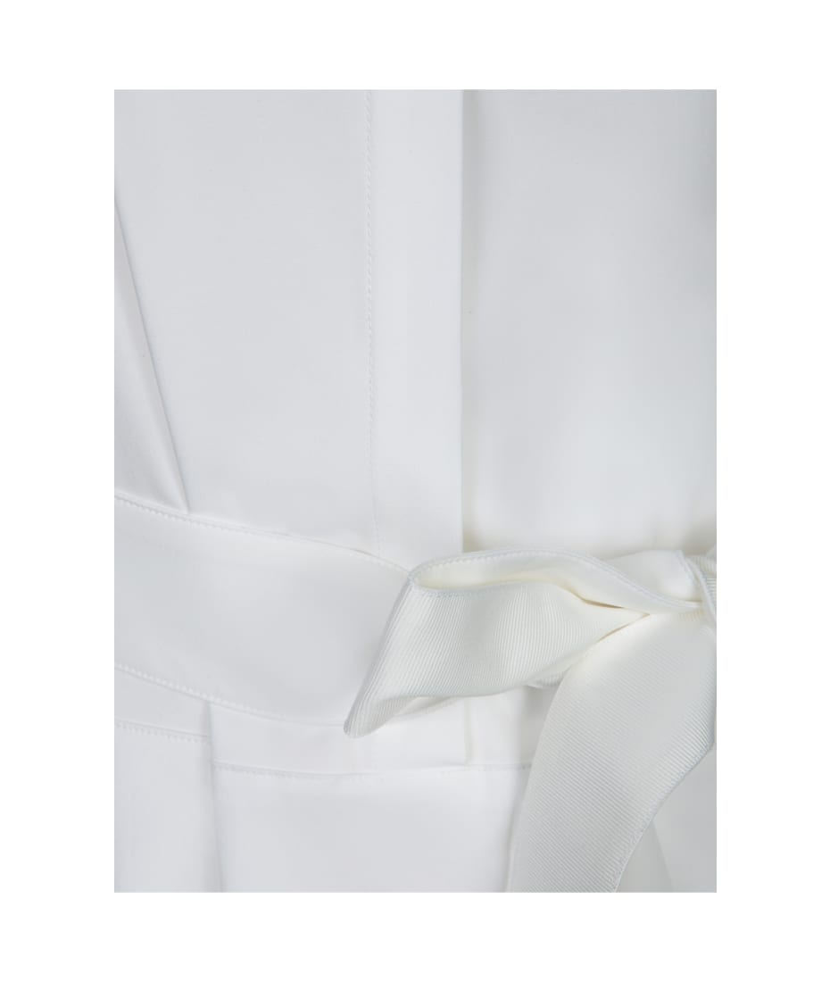 オールインワン・サロペット Herno Sleeveless White Dress With Classic Collar Herno White Sleeveless Dress With Classic Collar And