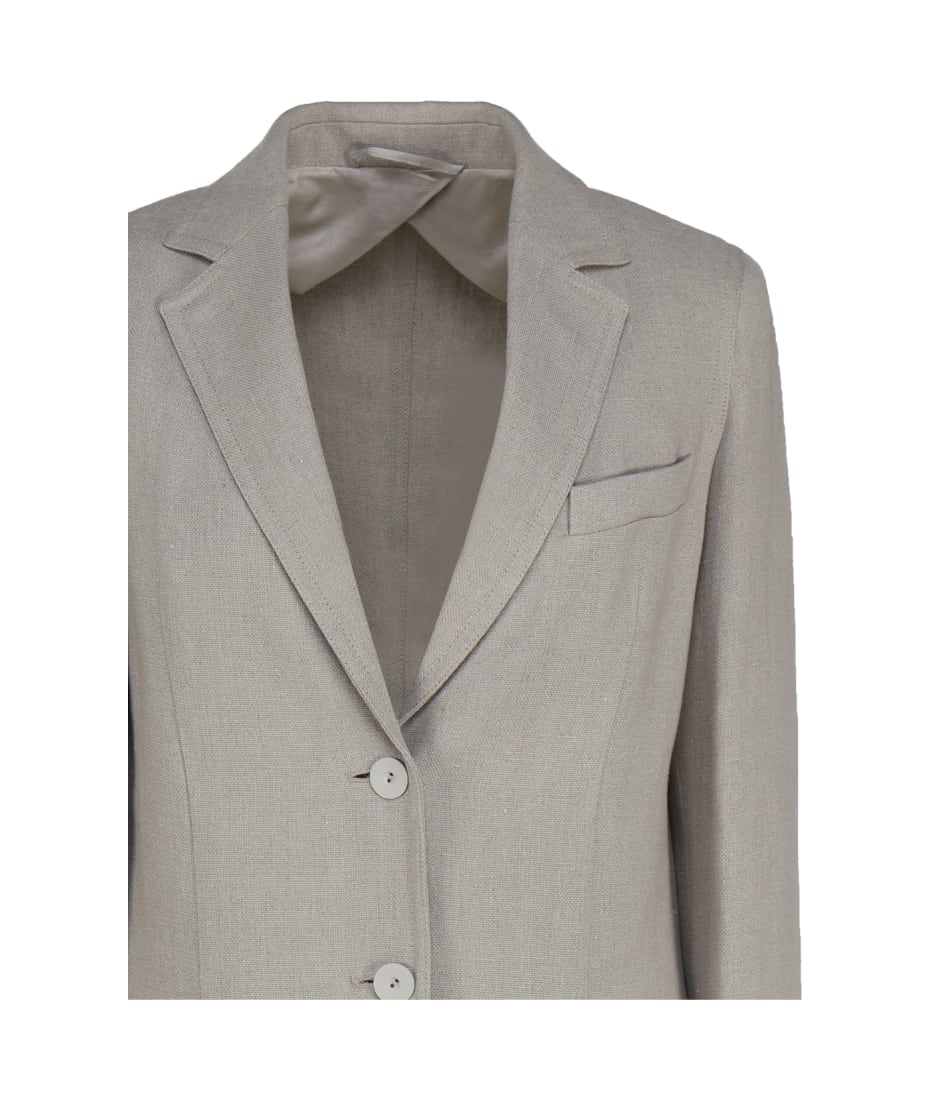 【送料&関税込】Max Mara Dove Grey Linen Adelchi Blazer Max Mara Adelchi Oversized Linen Blazer | Neutrals | FARFETCH